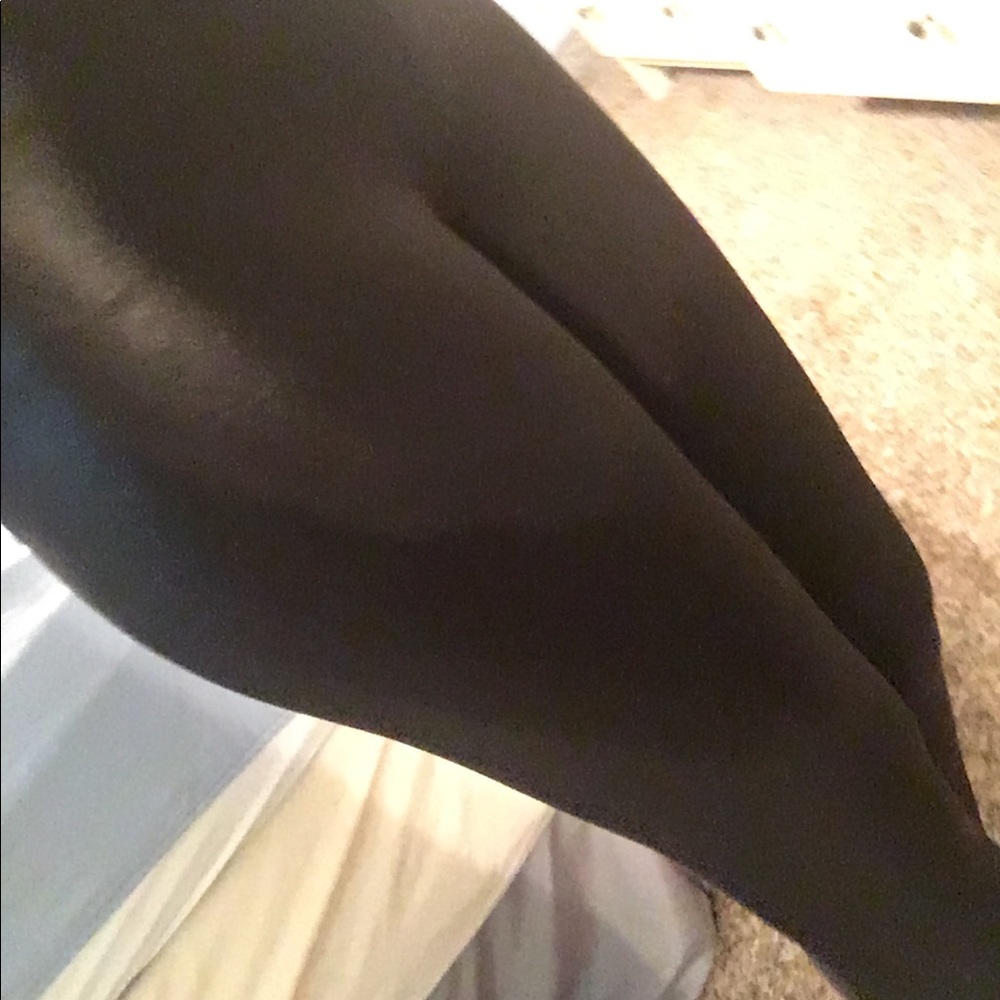 Black leather leggings